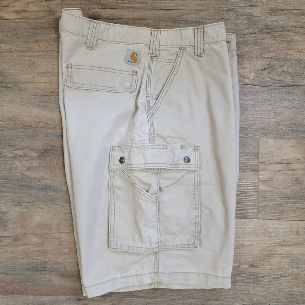 Carhartt Cargo Shorts Mens 42 Khaki Relaxed Fit Casual Workwear Cotton